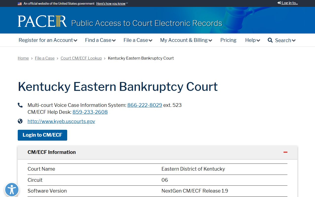Lee County Circuit Court Clerk PACER bankruptcy record lookup distinction