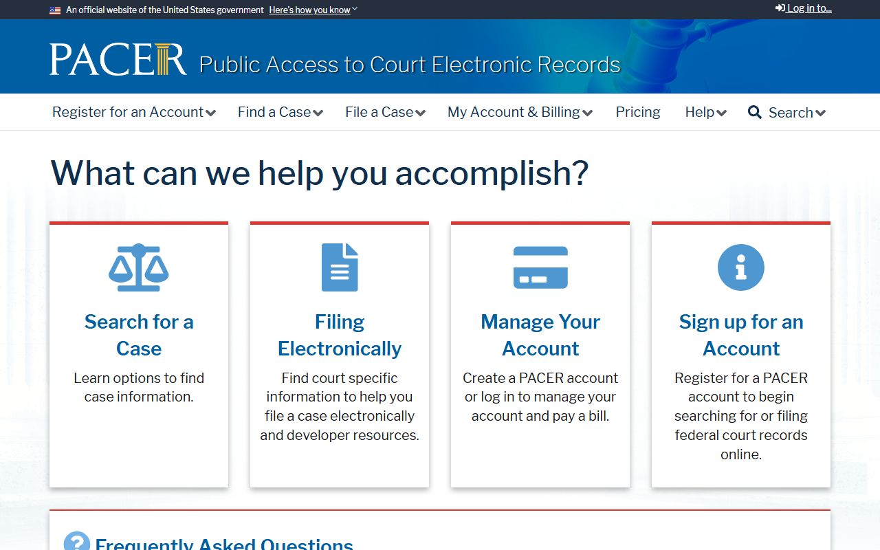 Lee County court dockets PACER federal docket system