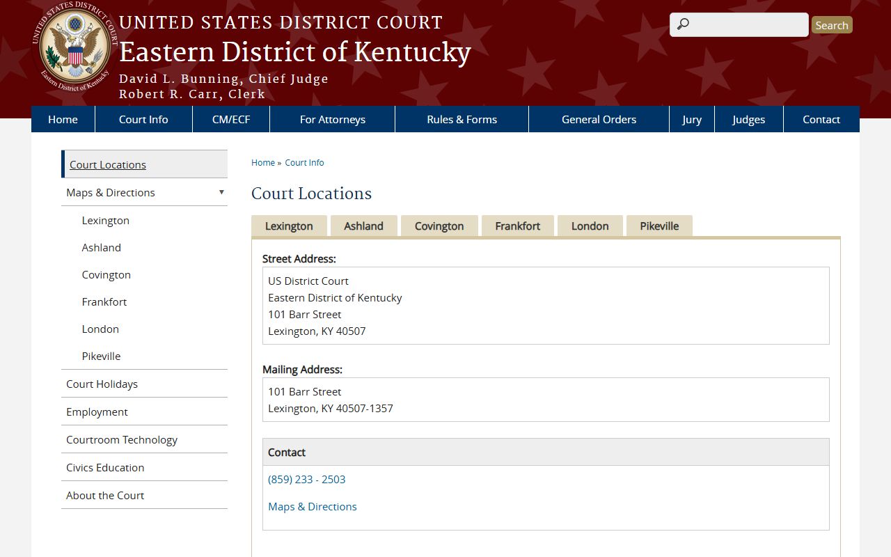 Lee County Circuit Court Eastern District court locations distinction