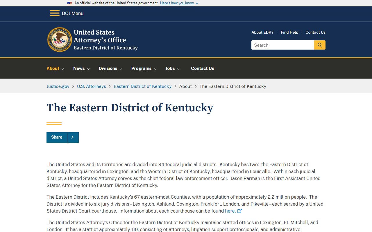 Lee County warrant records Eastern District of Kentucky U.S. Attorney